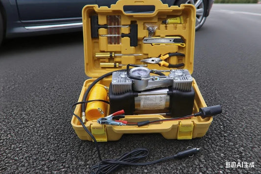 Kompresor za gume 12v 2 cilindra + alat za krpljenje gume