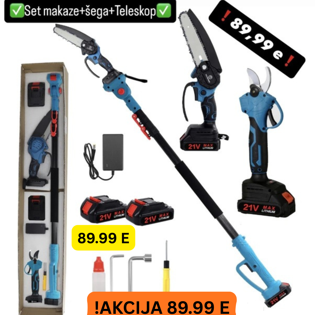 AKU SET– MAKAZE+ SEGA+TELESKOP (2x BATERIJE 21V)