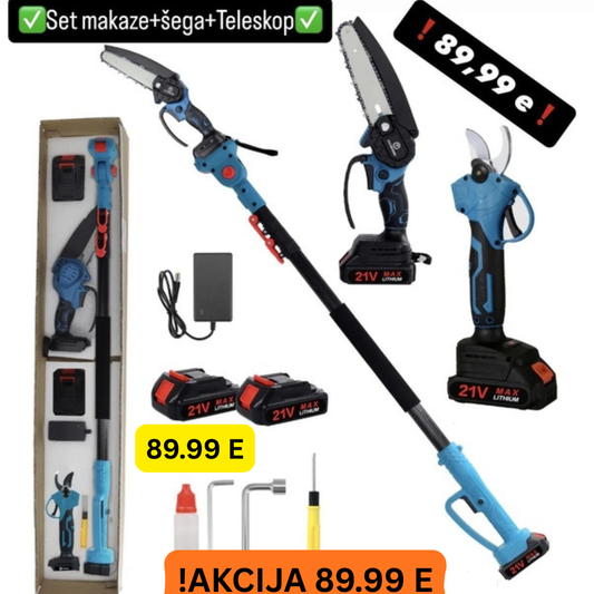 AKU SET– MAKAZE+ SEGA+TELESKOP (2x BATERIJE 21V)