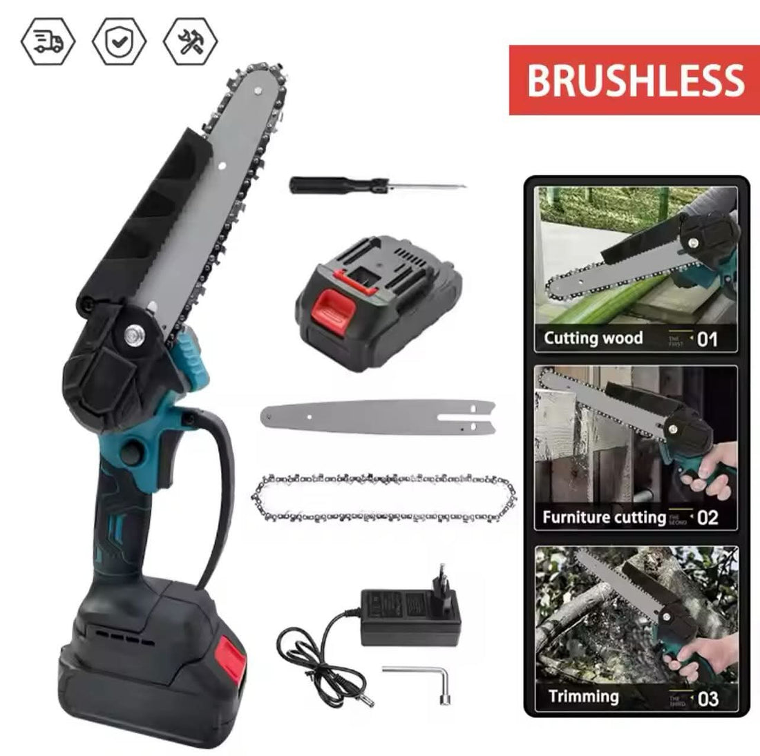 Aku ručna testera + dve baterije 68v 10.0 Ah