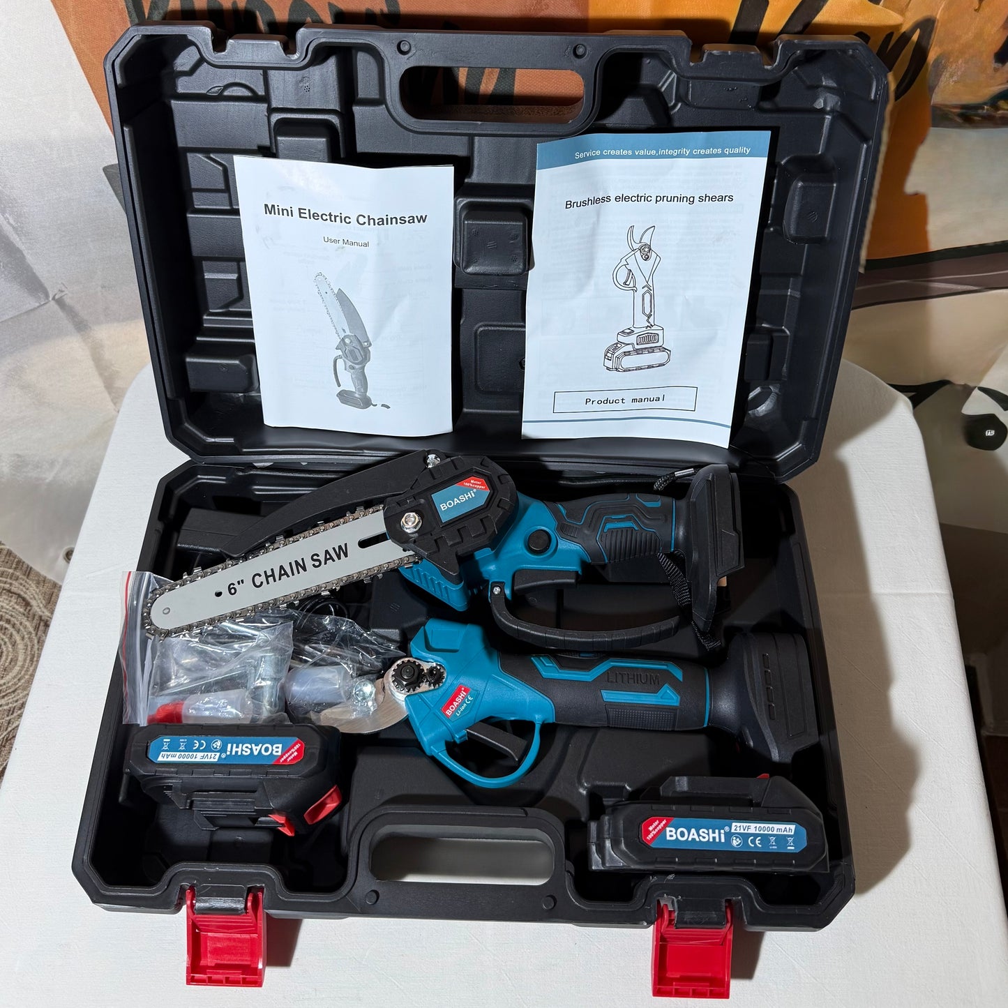 Aku makaze + Aku šega sa dvije baterije od 36 V (10.0Ah)