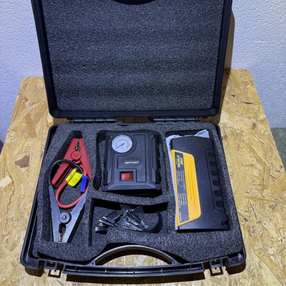Jump Starter 3u1 višenamjenski set starter za akumulator i kompresor za auto velike snage