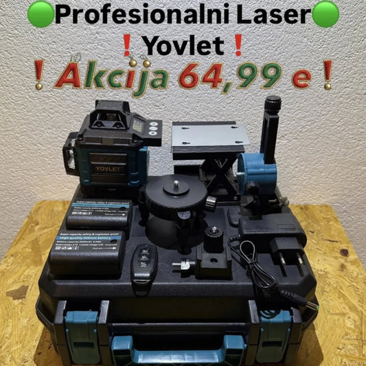 📐 Profesionalni laserski nivelir YOVLET – zeleni laser
