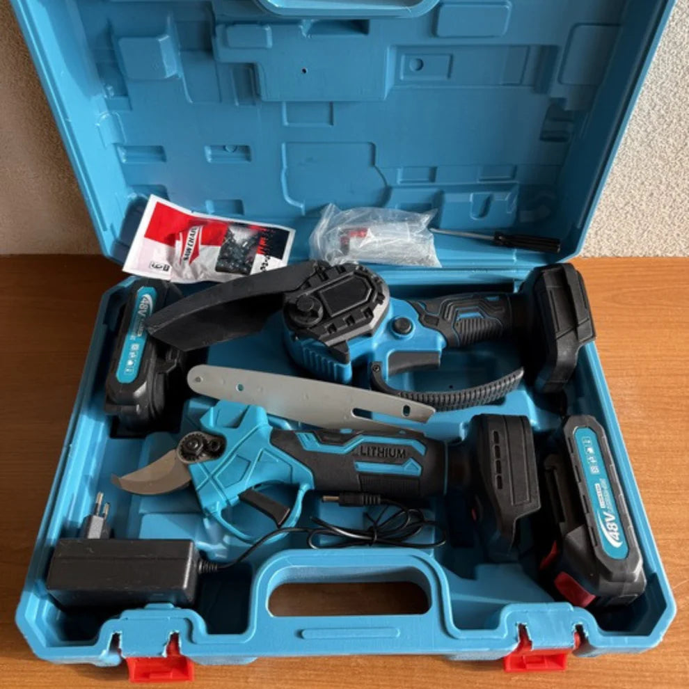 Aku makaze + Aku šega sa dvije baterije od 48V(3Ah)